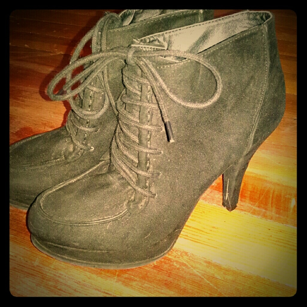 Black stiletto booties